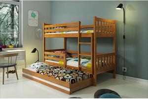 Detská poschodová posteľ s výsuvnou posteľou CARINO 190x80 cm Šedá