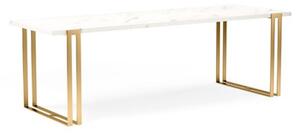 Jedálenský stôl EWEN II 120x cm - mramor/ zlatá
