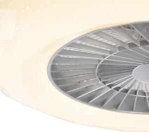 Stropný ventilátor strieborný vrátane LED s hviezdicovým efektom stmievateľný - Clima