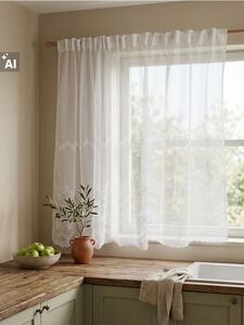 Sinsay - Záclona s páskou a kvetinovým vzorom - biela