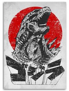 Obraz na plátne Godzilla, monštrum proti slnku - DDJVigo Rozmery: 40 x 60 cm