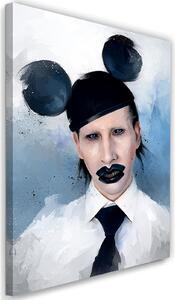 Obraz na plátne Marilyn Manson v klobúku s ušami - Dmitry Belov Rozmery: 40 x 60 cm