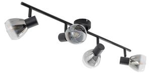 Stropné Lampa Lindby, Pendura, stmievateľné, Sivá, Jedáleň, Sklo, Moderný