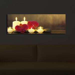 Hanah Home Obraz s LED svetlom Sviečky 90x30 cm