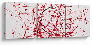 Obraz technikou Drippingu (s hodinami) (90x30 cm)