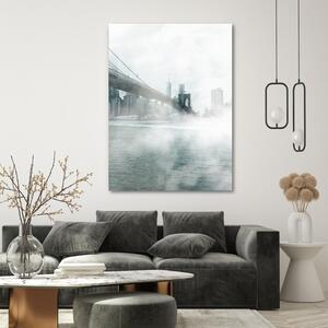 Obraz na plátne Hmla pod Brooklynským mostom - Dmitry Belov Rozmery: 40 x 60 cm