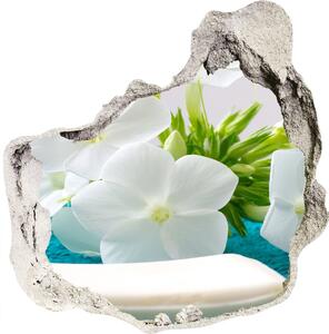 Samolepiaca diera na stenu Biele kvety spa nd-p-89406381