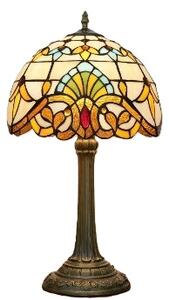 Tiffany stolná lampa Barok 215 - Huizhou Oufu Lighting v.48xš.30,sklo/kov,40W