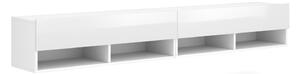 Vivaldi Závesný TV stolík Derby 200 cm biely mat/biely lesk