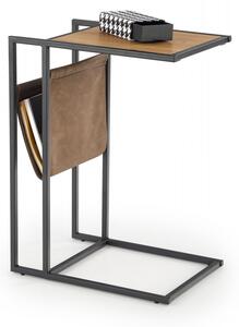 HALMAR Odkladací stolík COMPACT zlatý dub/čierny