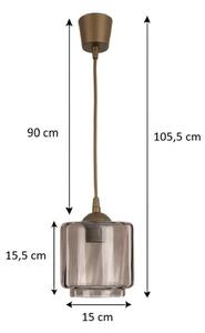 Brilagi - LED luster na lanku R GLASS 1xE27/60W/230V priemer 15 cm hnedá/dymovo-béžová
