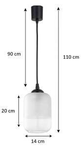 Brilagi - LED luster na lanku RETRO GLASS 1xE27/60W/230V pr. 14 cm čierna/biela