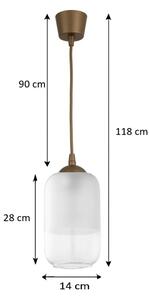 Brilagi - LED závesné svietidlo na lanku RETRO GLASS 1xE27/60W/230V pr. 14 cm hnedá/biela