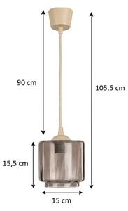 Brilagi - LED luster na lankách R GLASS 1xE27/60W/230V pr. 15 cm béžová/dymovo-béžová