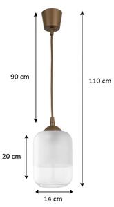 Brilagi - LED závesný luster RETRO GLASS 1xE27/60W/230V, pr. 14 cm, hnedá/biela