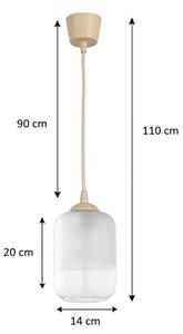 Brilagi - LED luster na lanku RETRO GLASS 1xE27/60W/230V priemer 14 cm béžová/biela