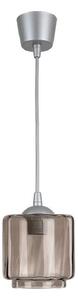 Brilagi-LED Luster na lanku R GLASS 1xE27/60W/230V pr. 15 cm strieborná/dýmovo béžová