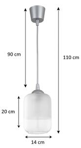 Brilagi - LED závesné svietidlo na lanku RETRO GLASS, 1xE27/60W/230V, priemer 14 cm, strieborná/biela