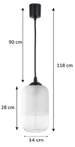 Brilagi - LED luster na lanku RETRO GLASS 1xE27/60W/230V, priemer 14 cm, čierna/biela