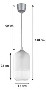 Brilagi - LED Luster na lanku RETRO GLASS 1xE27/60W/230V pr. 14 cm strieborná/biela