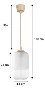 Brilagi - LED luster na lanku RETRO GLASS 1xE27/60W/230V pr. 14 cm béžová/biela