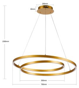 Brilagi-LED Stmievateľný luster na lanku TWISTER LED/75W/230V 3000-6000K zlatý +DO
