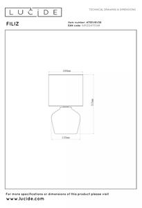 Lucide 47551/81/38 - Stolová lampa FILIZ 1xE14/40W/230V krémová