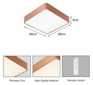 Brilagi - LED stmievateľné stropné svietidlo POOL SQUARE LED/36W/230V 40x40 cm bronzové s diaľkovým ovládaním