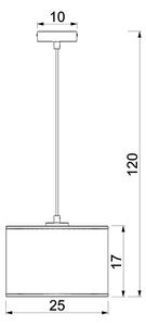 Luster na lanku ARDEN 1xE27/15W/230V priemer 25 cm béžová/hnedá