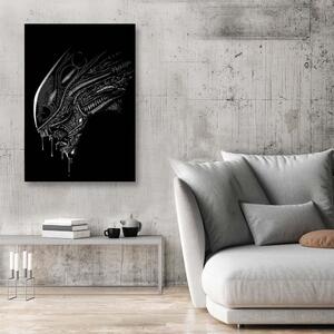 Obraz na plátne Votrelec, čiernobiela hlava príšery - Alberto Perez Rozmery: 40 x 60 cm