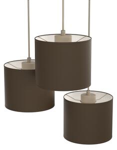 Závesný luster na lanku ARDEN 3xE27/15W/230V pr. 30 cm béžová/hnedá