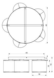Stropné svietidlo ARDEN 5xE27/15W/230V priemer 44 cm béžová/hnedá