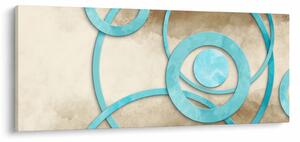 Obraz - Modré kruhy na Aquarel (120x50 cm)