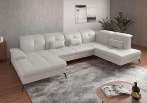 SEDACIA SÚPRAVA, textil, koža, biela Sit & More - Sedačky, Online Only