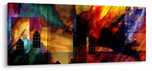 Obraz - Farebná abstrakcia mesta (120x50 cm)