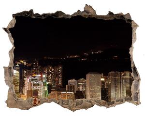 Fototapeta díra na zeď 3D Hong kong v noci nd-k-25184002
