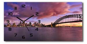 Vodorovné Sklenené hodiny na stenu tiché Most Sydney