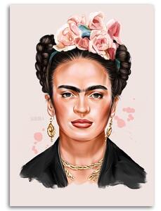 Obraz na plátne Frida v ružových odtieňoch - Svetlana Gracheva Rozmery: 40 x 60 cm