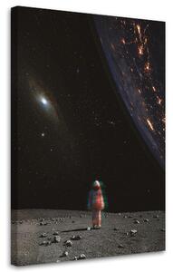 Obraz na plátne Mesiac Astronaut Hviezdy - Bryantama Art Rozmery: 40 x 60 cm