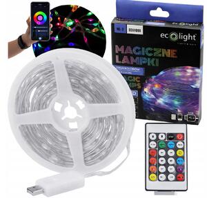ECOLIGHT Osvetlenie vianočného stromčeka IP65 RGB LED pásik 10m 200led