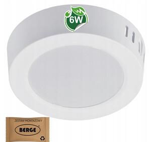 BERGE Prisadený okrúhly LED panel 6W - 660lm - neutrálna farba