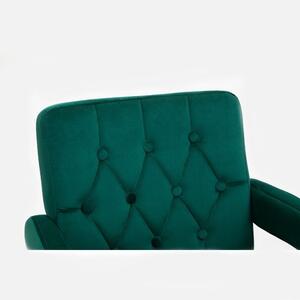 LuxuryForm Stolička BOSTON VELUR na čierne podstave s kolieskami -zelená