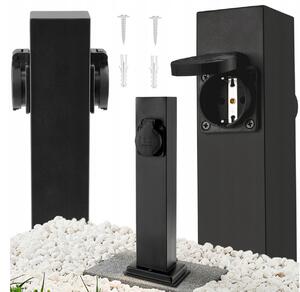 BERGE Záhradná lampa stojaca vonku 30cm - 2x zásuvka