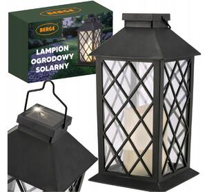 BERGE LED solárny záhradný lampáš svietidlo čierna 2V 35MA