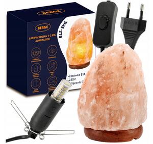 BERGE Soľná lampa 1-2kg - Ionizátor / nočná lampa