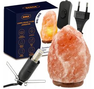 BERGE Soľná lampa 3-5kg - Ionizátor / nočná lampa