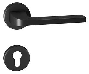 Dverové kovanie SUPRA - R 3097 (BS - Čierna matná), kľučka-kľučka, Bez spodnej rozety, MP BS (čierna mat)