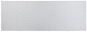 Koberec biela sivá polyester 70 x 200 cm vzor chevron obdĺžnikový tvar behúň moderný štýl predsieň chodba