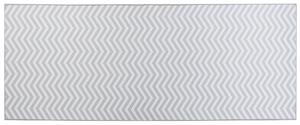 Koberec biely a sivý polyester 80 x 200 cm obdĺžnikový behúň so vzorom chevron