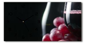 Vodorovné Sklenené hodiny na stenu Hrozno a víno
